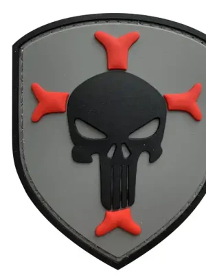 WARAGOD Nášivka 3D Knights Templar Cross Crusaders with Punisher 7.5x6cm Nejprodávanější