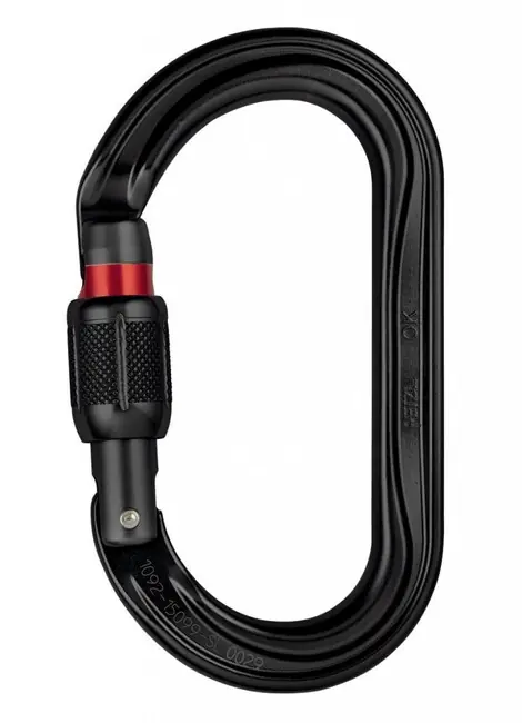 Petzl SCREW LOCK karabina ovál se šroubovací pojistkou černá Omezená Nabídka