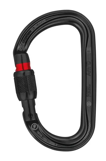 Nová Kolekce Petzl AMD SCREW LOCK karabina se šroubovací pojistkou černá