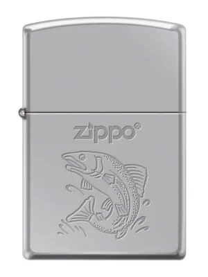Zippo benzínový zapalovač z motivem Fish, chrom Přímo Od Výrobce