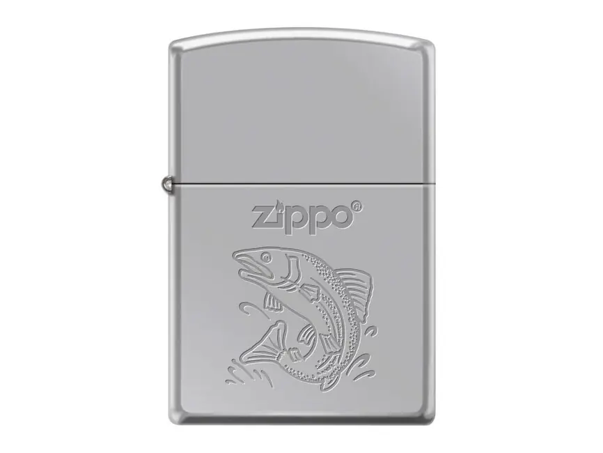 Zippo benzínový zapalovač z motivem Fish, chrom Přímo Od Výrobce