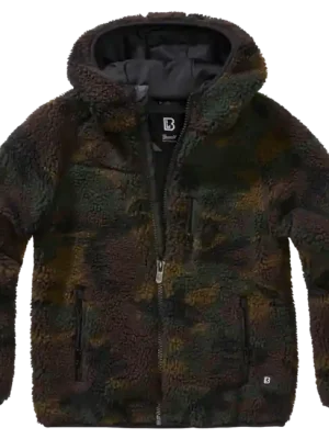 Víkendová Akce Brandit Teddy flísová dětská bunda, woodland
