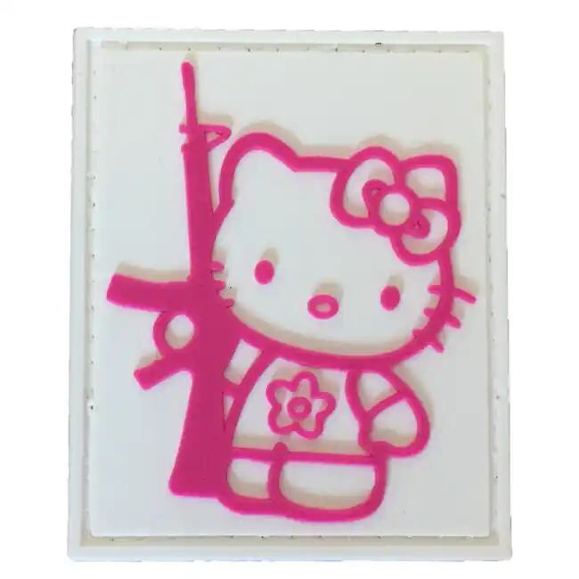 Hit Sezóny WARAGOD Tactical Kitty with gun PVC nášivka