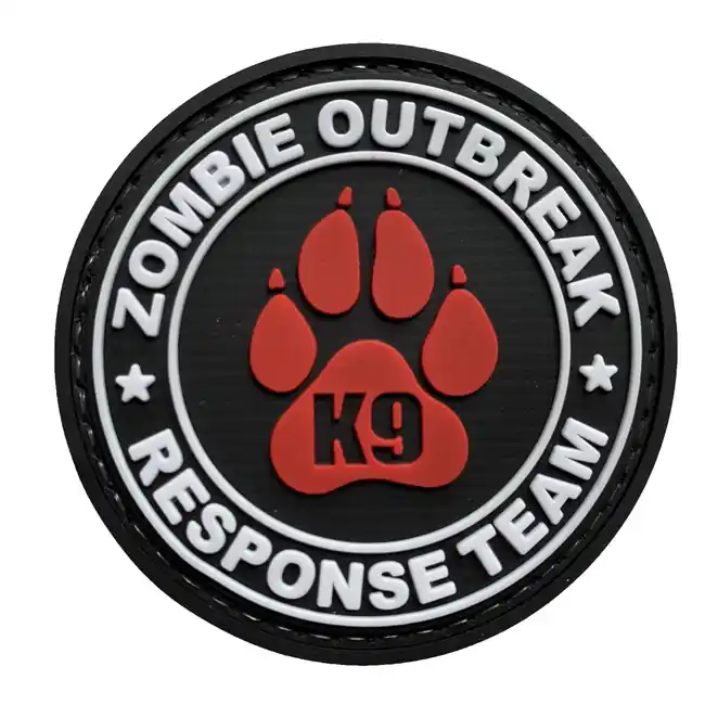 WARAGOD Zombie Outbreak PVC nášivka, černo červená Vrácení Zdarma