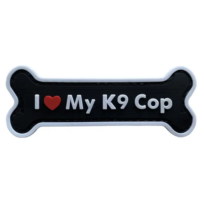 WARAGOD I love my K9 Cop PVC nášivka, černá Jen Po Omezenou Doba