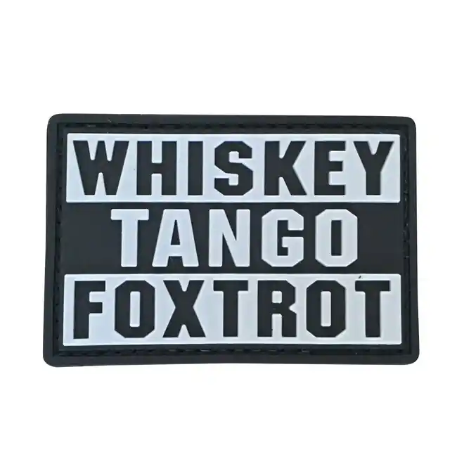 Finální Výprodej WARAGOD Whiskey Tango PVC nášivka, černo šedá