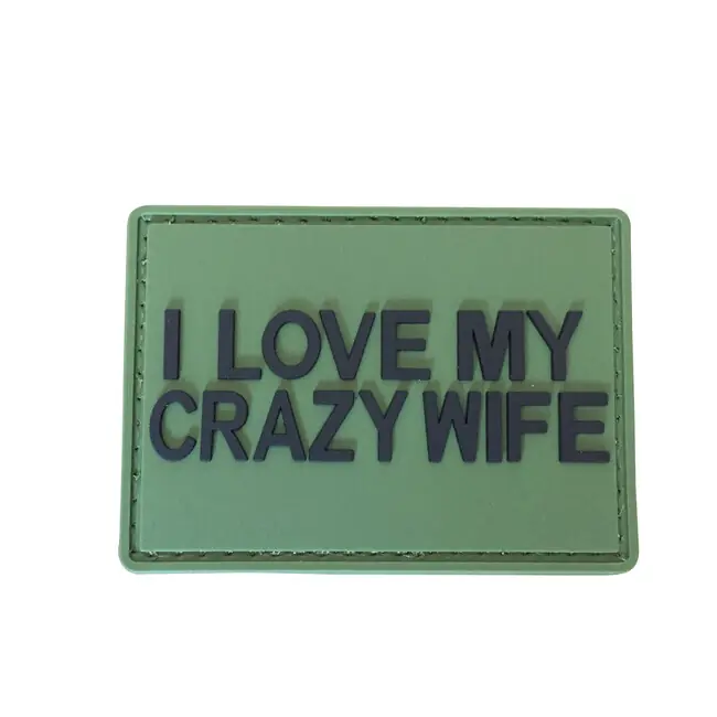 WARAGOD I love my crazy wife PVC nášivka, zelená Levný