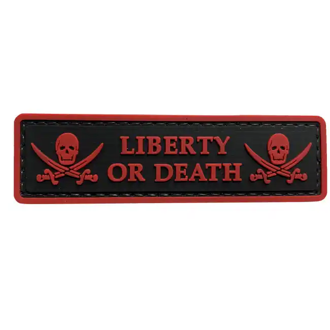 WARAGOD Liberty or Death PVC nášivka, černo červená Dokud Zásoby Vydrží