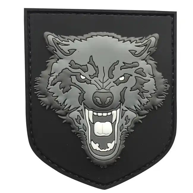 WARAGOD 3D Wolf PVC nášivka, šedá Cenová Bomba