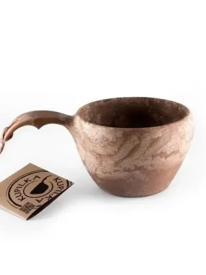 Bezpečná Platba Kupilka, sada příborů s hrnkem, 370 ml, hnědá