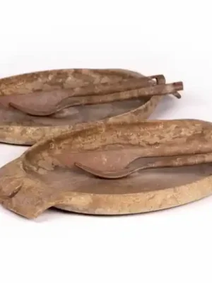 Sezónní Sleva Sada nádobí Kupilka 2 talíře, 2 nože, 2 vidličky, hnědá barva