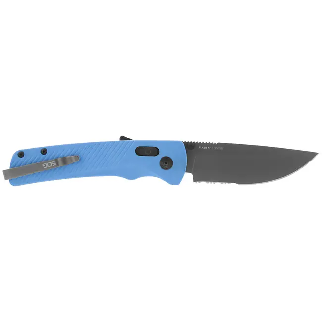 Přímo Od Výrobce SOG Zavírací nůž FLASH AT - CIVIC CYAN - Partially Serrated