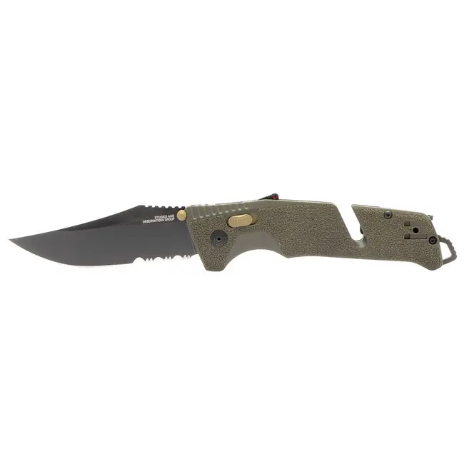 Výhodná Nabídka SOG Zavírací nůž Trident AT - Olive Drab - Partially Serrated