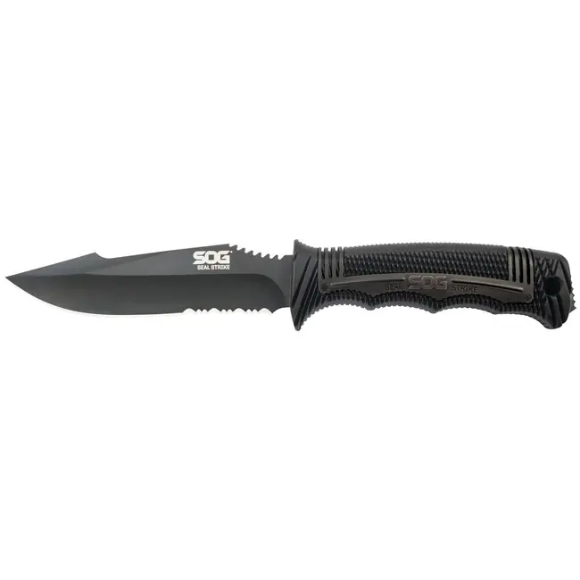 Autentický SOG Pevný nůž SEAL STRIKE - Black TINI, DELUXE SHEATH