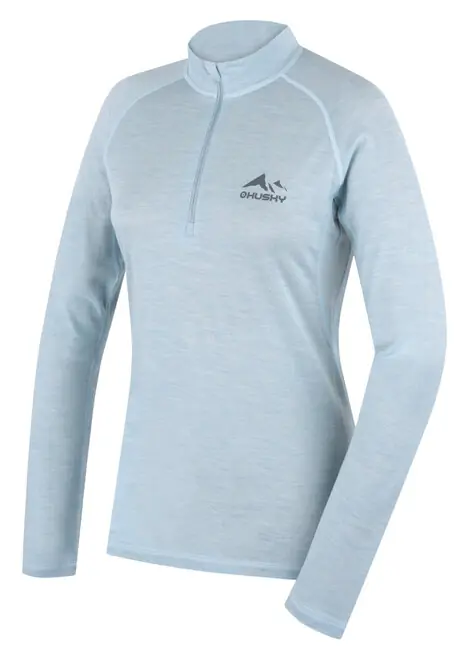 Autentický HUSKY MERINO SHIRT DL MEROW ZIPS L vybledlá máta