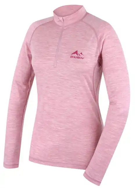 Sezónní Sleva HUSKY MERINO SHIRT DL MEROW ZIPS L faded pink