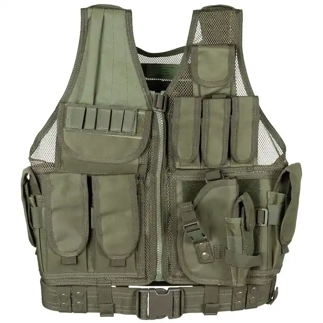 Super Cena MFH Vesta USMC s opaskem, OD zelená