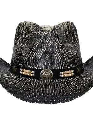 Fox Outdoor Slaměný klobouk Texas s páskou, černohnědý Cenově Výhodný