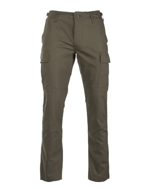 Autentický Mil-Tec Kalhoty US BDU SLIM FIT polní rip-stop olivové