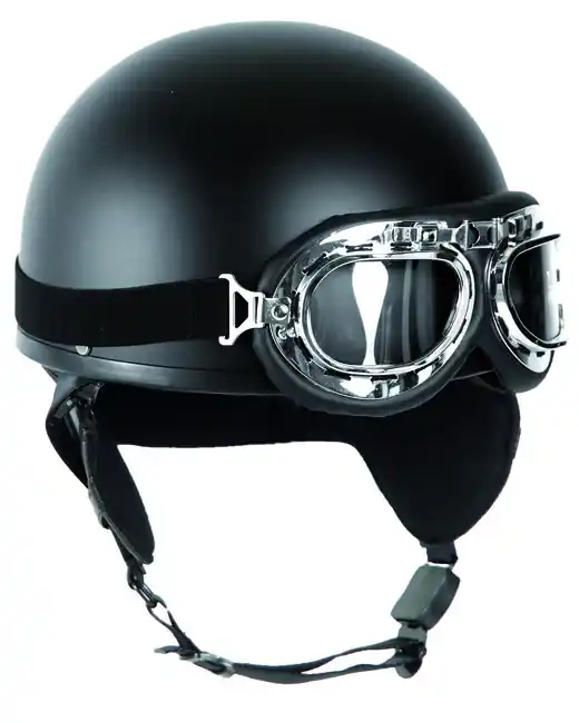 Originální Mil-Tec Retro moto helma, černá