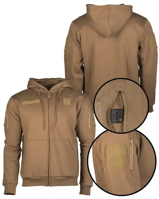 Mil-Tec taktická mikina se zipem, dark coyote Bezpečná Platba