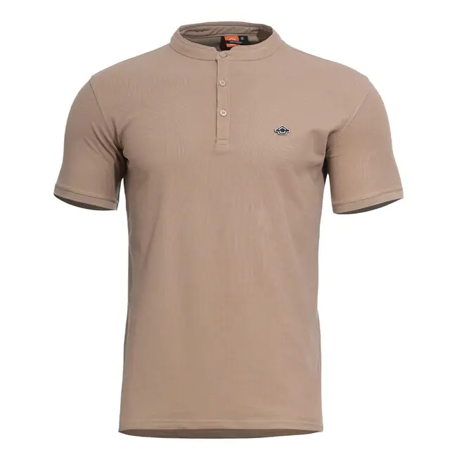 Pentagon Tričko s knoflíky Levantes Henley, Tan Brown Výhodná Nabídka