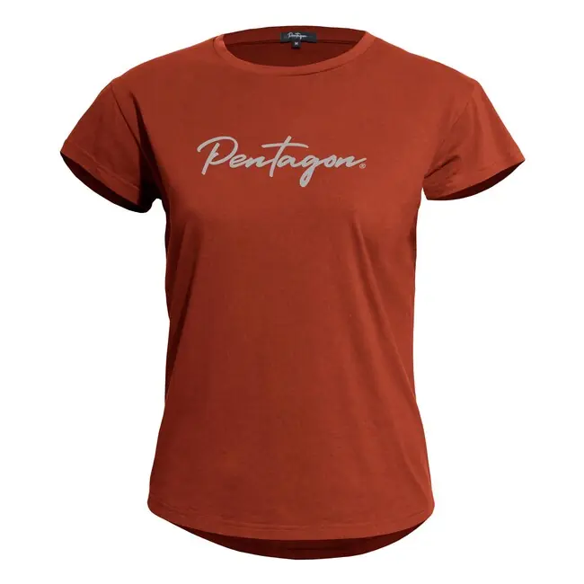 Pentagon dámské krátké tričko Whisper "Calligraphy", Maroon Red Ihned K Objednání