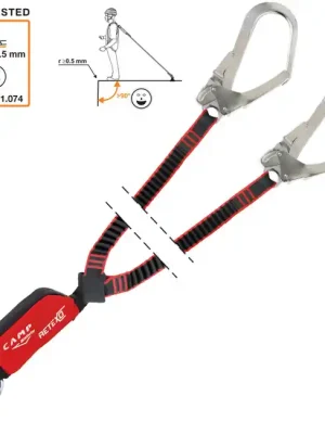 CAMP Bezpečnostní postroj s tlumičem pádu a elastickými šňůrami Retexo Rewind Double 115 - 175 cm Akce