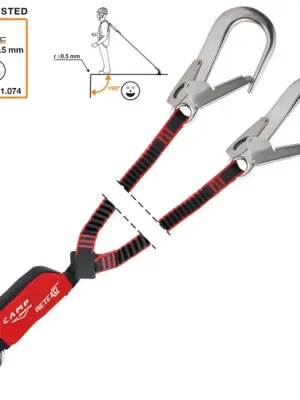 CAMP Bezpečnostní postroj s tlumičem pádu a elastickými šňůrami Retexo Rewind Double 95 - 135 cm Dokud Zásoby Vydrží