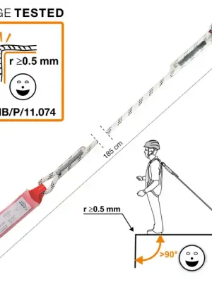 Bezpečnostní šňůra CAMP s tlumičem nárazů Jednoduché lano 185 cm Nejlepší Volba
