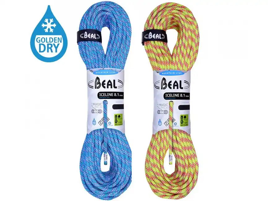 BEAL poloviční lezecké lano Ice Line Unicore 8,1mm 2×60m, anis/emerald Cenový Hit