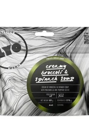Sezónní Sleva LYOfood Krémová brokolicová polévka se špenátem, mozzarellou a dýňovými semínky