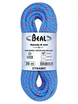BEAL dvojité lano s plnou impregnací Golden Dry Rando 8 mm 20 m, modré Nízká Cena