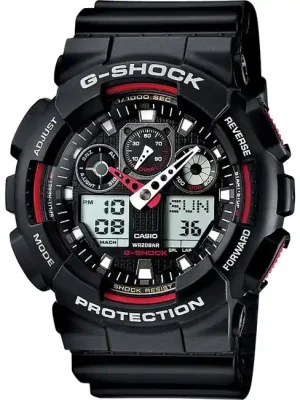 Casio G-Shock Hodinky GA-100-1A4ER, černá/červená Vysoce Kvalitní