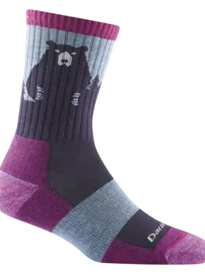 Autentický Darn Tough Ponožky Bear Town Micro Crew lehký s polštářem, Purple