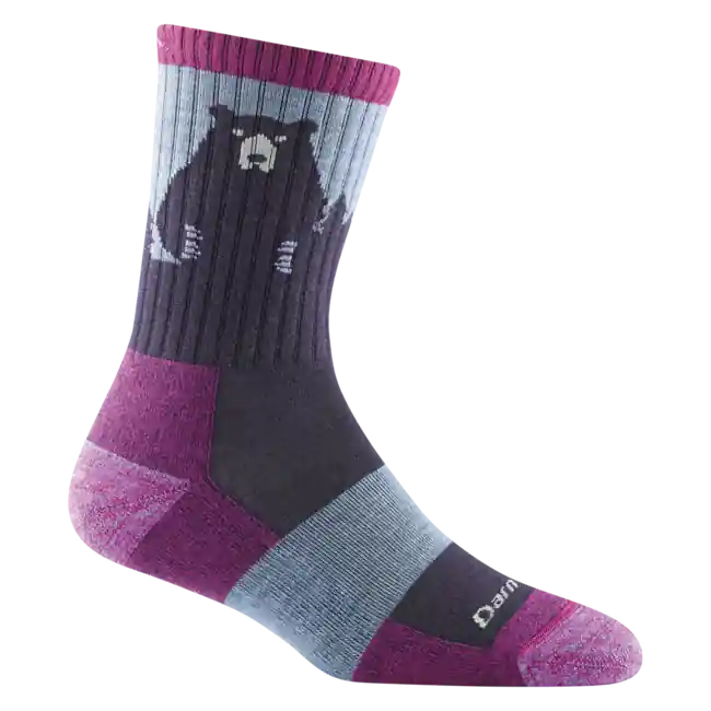 Autentický Darn Tough Ponožky Bear Town Micro Crew lehký s polštářem, Purple
