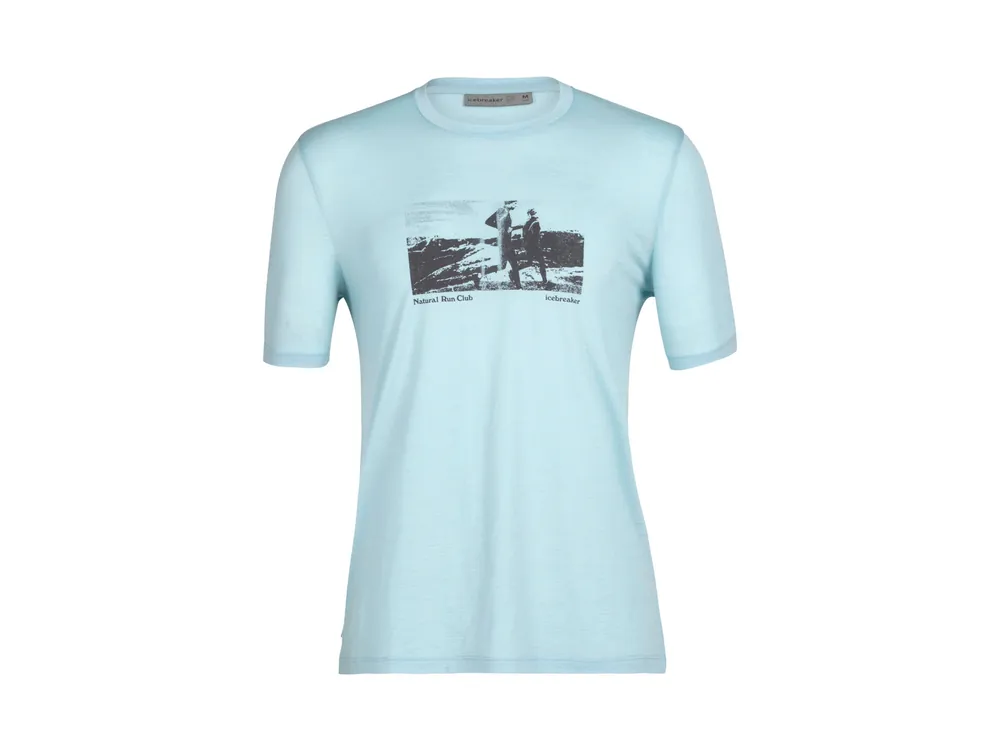 Icebreaker Mens Merino Tech Lite II SS T-Shirt Natural Run Club, Haze Značkový