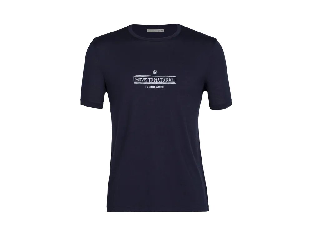 Aktuální Icebreaker Mens Merino Tech Lite II SS T-Shirt Grown Down South, Midnight Navy