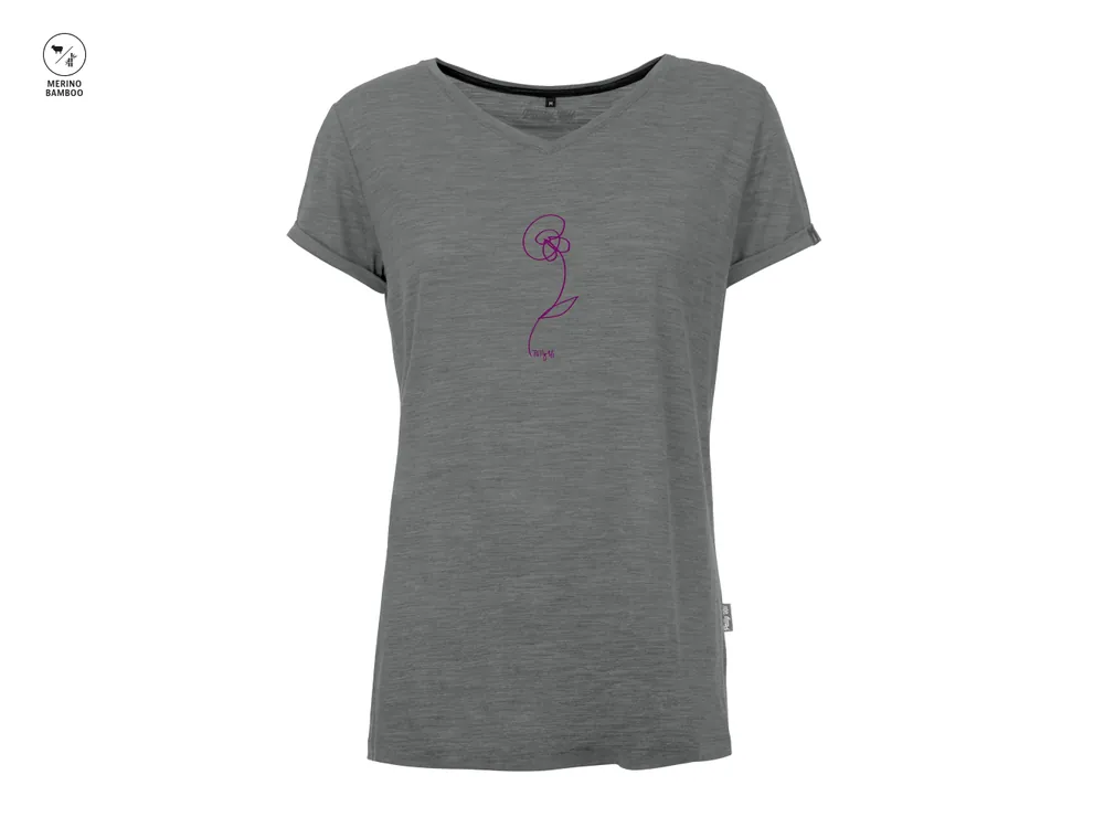 Pally‘Hi Wmn‘s T-Shirt Fleur Peur Heather Pigeon - dámské funkční tričko Sezónní Sleva