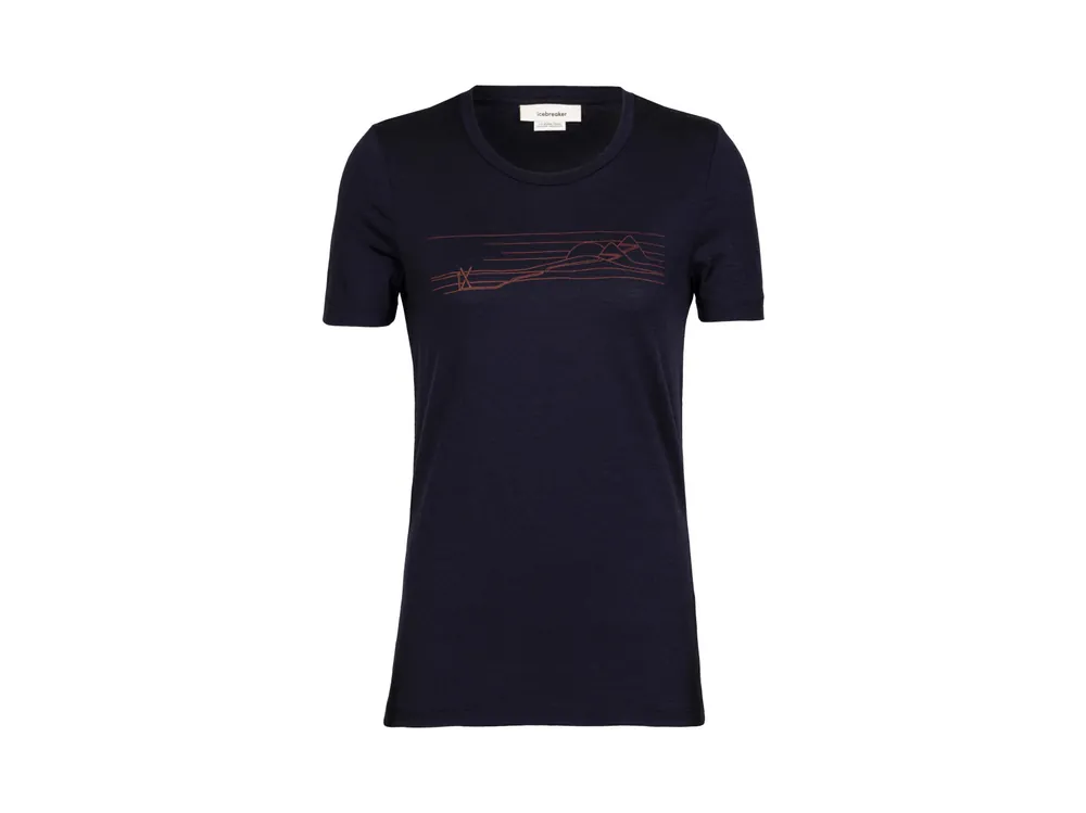 Icebreaker Wmns Tech Lite II SS T-Shirt Ski Stripes, Midnight navy Hit Sezóny