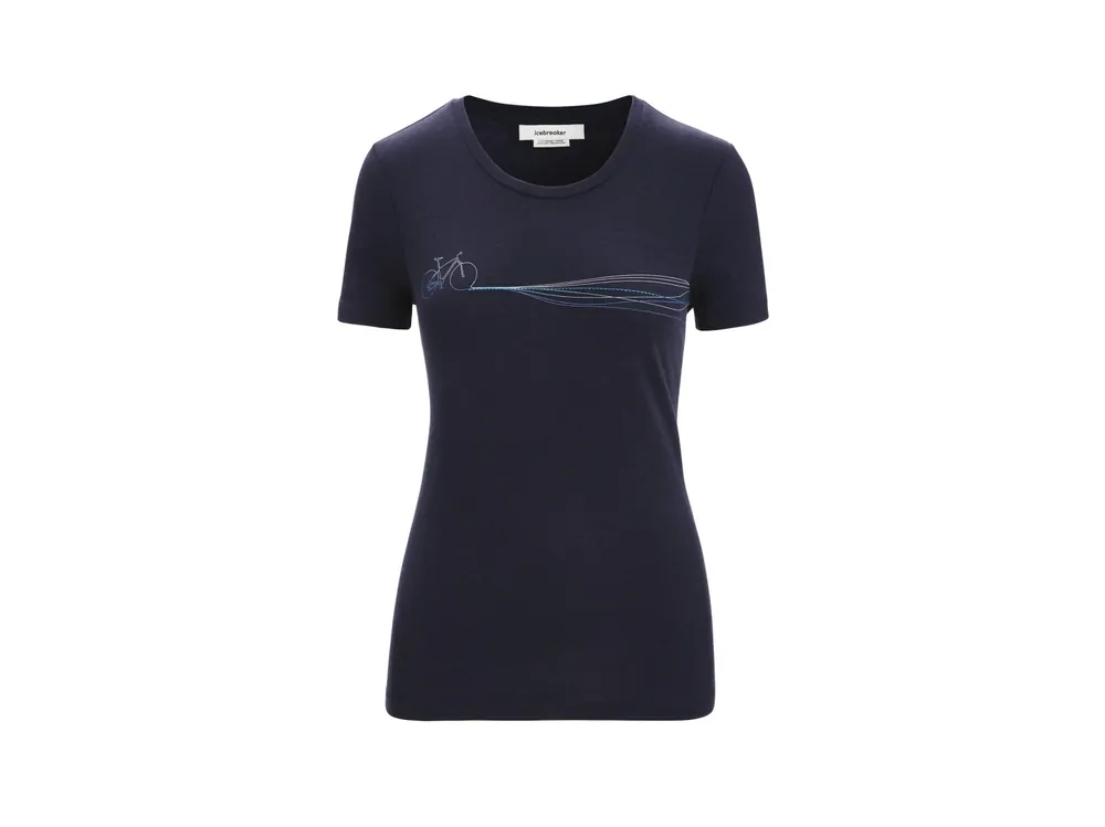 Hit Sezóny Icebreaker Wmns Tech Lite II SS Tee Cadence Paths, Midnight Navy