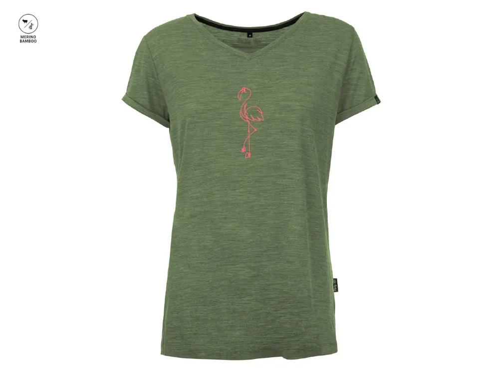 Pally‘Hi Wmn‘s T-Shirt Bingo Flamingo, Watermint - dámské tričko Oblíbený