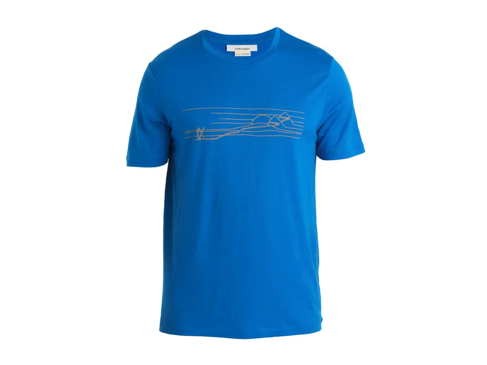 Icebreaker Merino 150 Tech Lite II Ski Stripes, Lazurite - pánské tričko Oblíbený