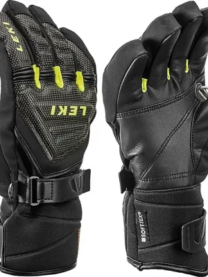 Novinka Lyžařské rukavice Leki WC Race Coach Flex S GTX Jr black/ice lemon