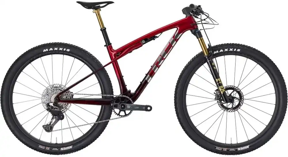 Celoodpružené horské kolo Trek Supercaliber SLR 9.9 XTR Red Smoke Drizzle - Půjčovna Bezpečná Platba
