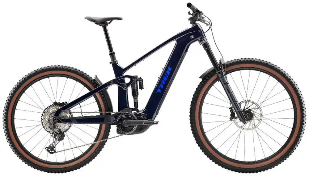 Speciální Cena Celoodpružené elektrokolo Trek Rail+ 9.7 Gen 5 Navy Smoke Mullet