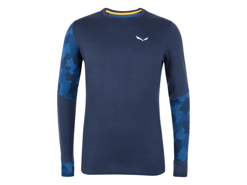 Salewa Cristallo Warm Arm Tee M 50/L tmavě modrá/světle modrá Zlevněný