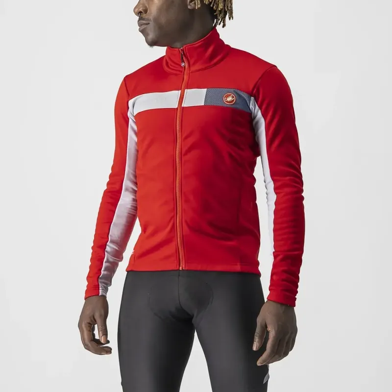 Castelli Mortirolo 6S Jacket XXL červená/stříbrná Horká Nabídka