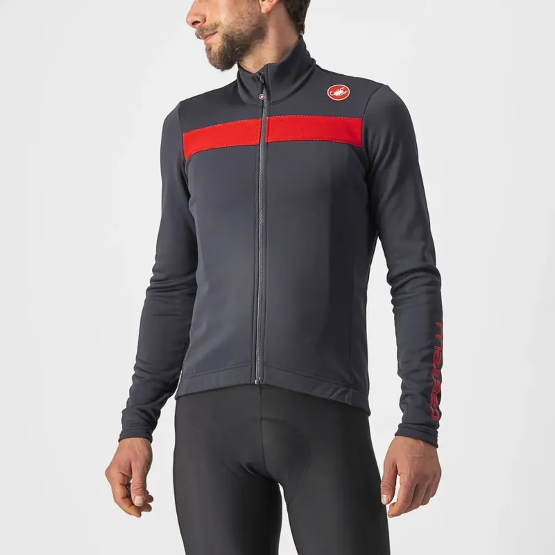 Sleva Castelli Puro 3 LS Jersey XL šedá/červená
