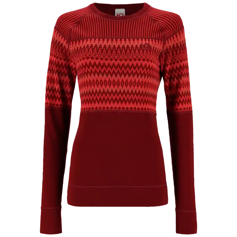 Must-Have Kari Traa Silja Long Sleeve Baselayer - 100% Merino Wool L červená